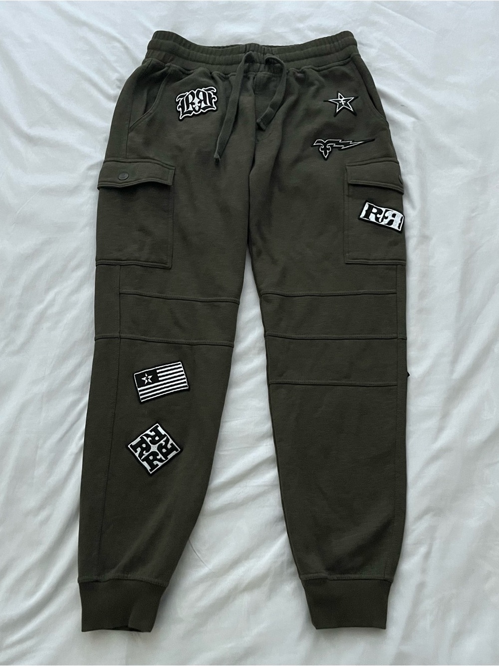 Rock Revival Olive Green Patch Cargo Joggers